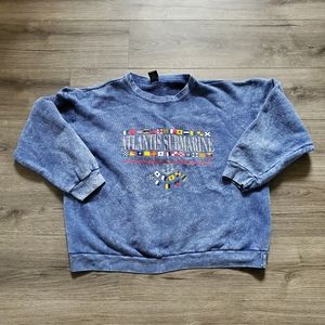 Vintage Atlantis Submarine Tie Dye Islander Nautical Crewneck Sweater Mens Large